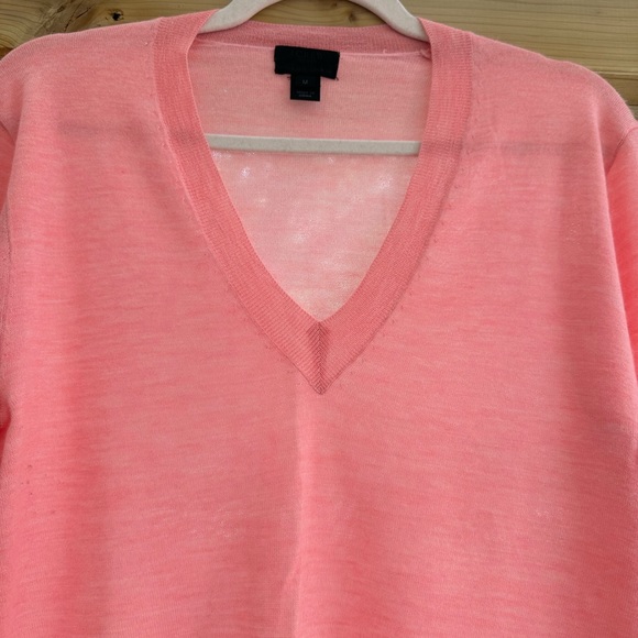 J. Crew Italian Cashmere V Neck Lightweight Pullover Sweater size Medium - Picture 4 of 16